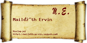 Mailáth Ervin névjegykártya